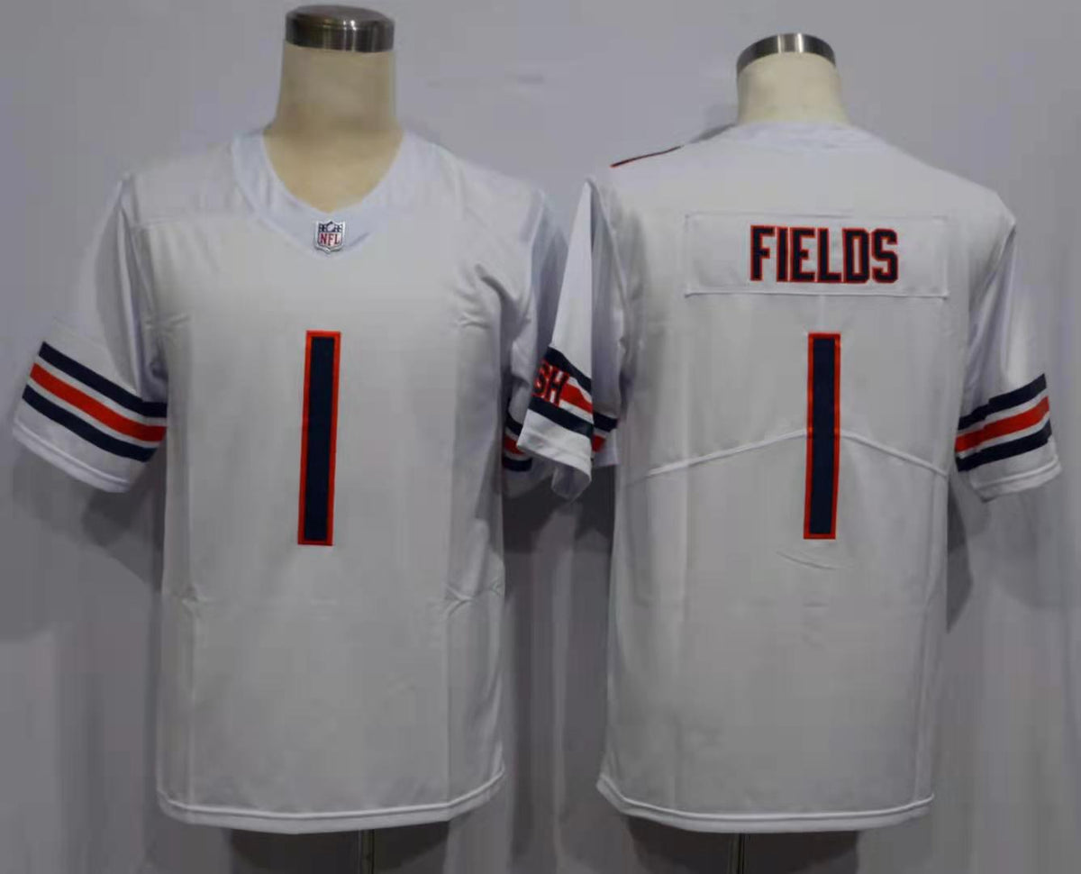 Men's Chicago Bears Justin Fields #1 White Player Game Jersey1