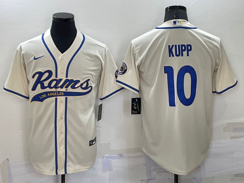 Men's Los Angeles Rams Cooper Kupp #10 Bone Game Jersey1 Joint Edition