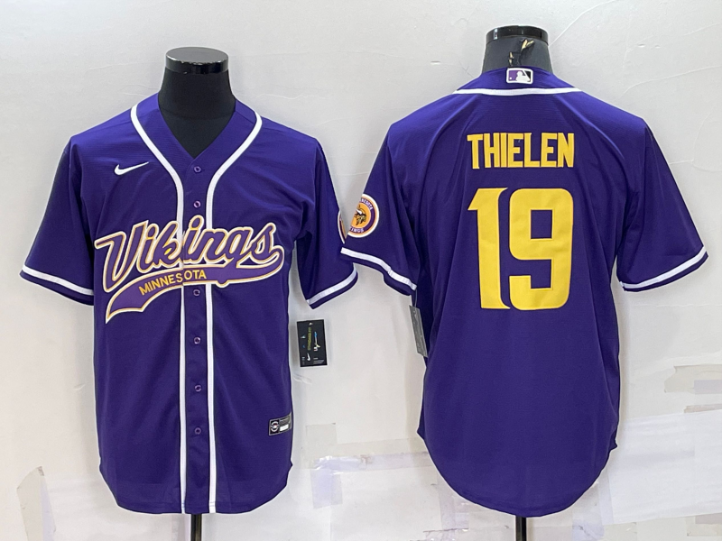 Men's Minnesota Vikings Adam Thielen #19 Purple Player Jersey1 Joint Edition