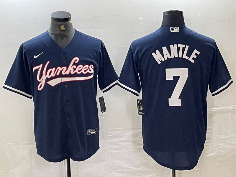 Men's New York Yankees Mickey Mantle #7 Navy Limited Player Jersey1