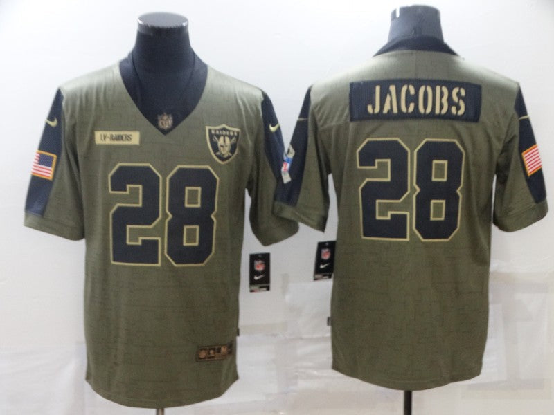 Men's Las Vegas Raiders Josh Jacobs #28 Brown Authentic Game Jersey1