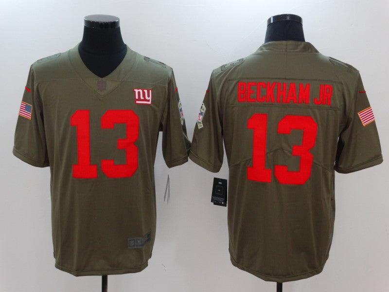 Men's New York Giants Odell Beckham Jr. #13 Brown Game Jersey1