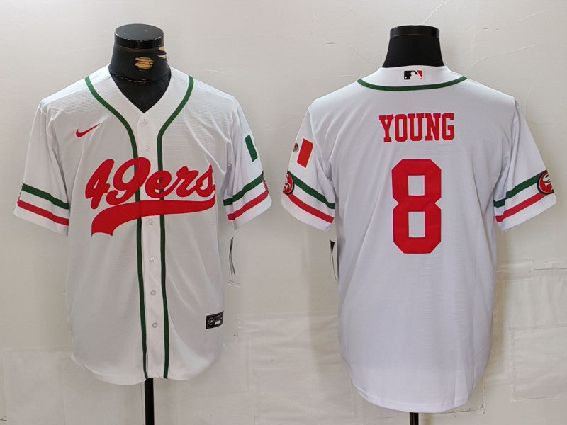 Men's San Francisco 49ers Steve Young #8 White Player Jersey1