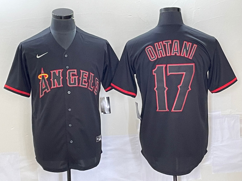 Men's Los Angeles Angels Shohei Ohtani #17 MLB Black Sewn Baseball Jersey