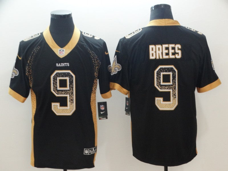 Men's New Orleans Saints Drew Brees #9 Black Player Jersey1