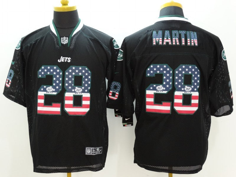 Men's New York Jets Curtis Martin #28 Black Game Jersey1