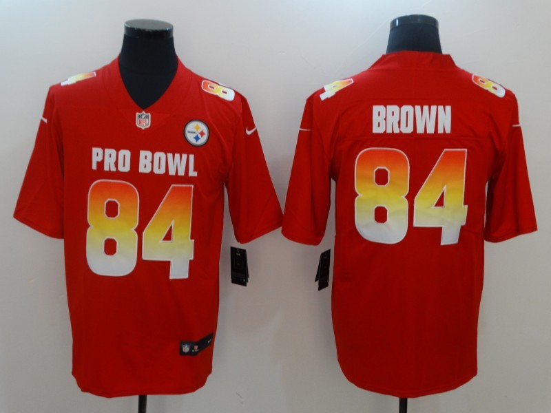 Men's Pittsburgh Steelers Antonio Brown #84 Red Player Game Jersey1