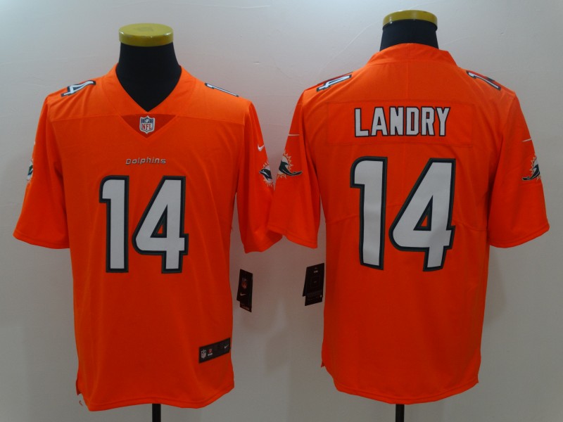 Men's Miami Dolphins Jarvis Landry #14 Orange Game Jersey1