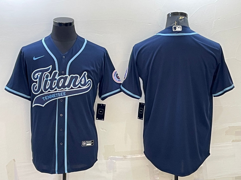 Men's Tennessee Titans Navy Blank Jersey1