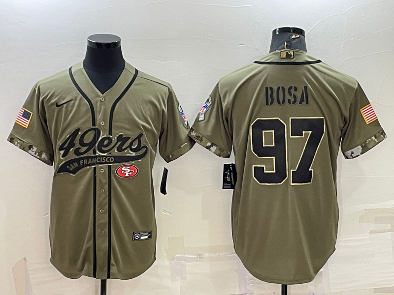 Men's San Francisco 49ers Nick Bosa #97 Olive 2022 Salute To Service Retired Player Limited Jersey1 Joint Edition