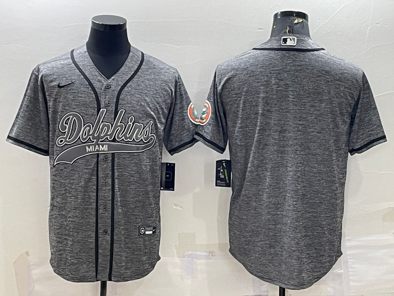 Men's Miami Dolphins Gray Blank Jersey1