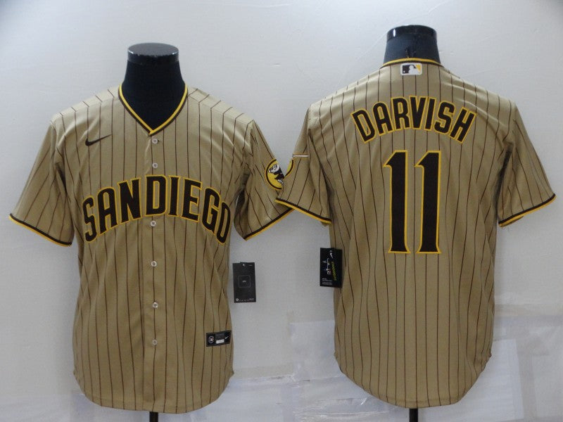 Men's San Diego Padres Yu Darvish #11 Tan Replica Player Jersey1