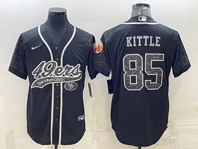 Men's San Francisco 49ers George Kittle #85 Black Retired Player RFLCTV Limited Jersey1 Joint Edition