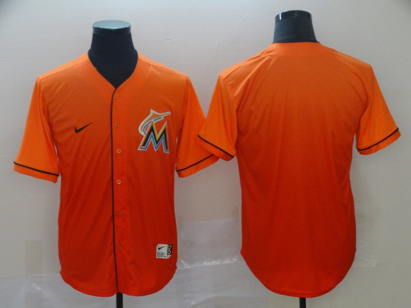 Men's Miami Marlins Orange Gradient Replica Blank Jersey1