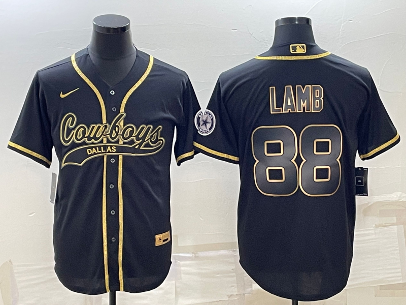Men's Dallas Cowboys CeeDee Lamb #88 Black Game Jersey1 Joint Edition