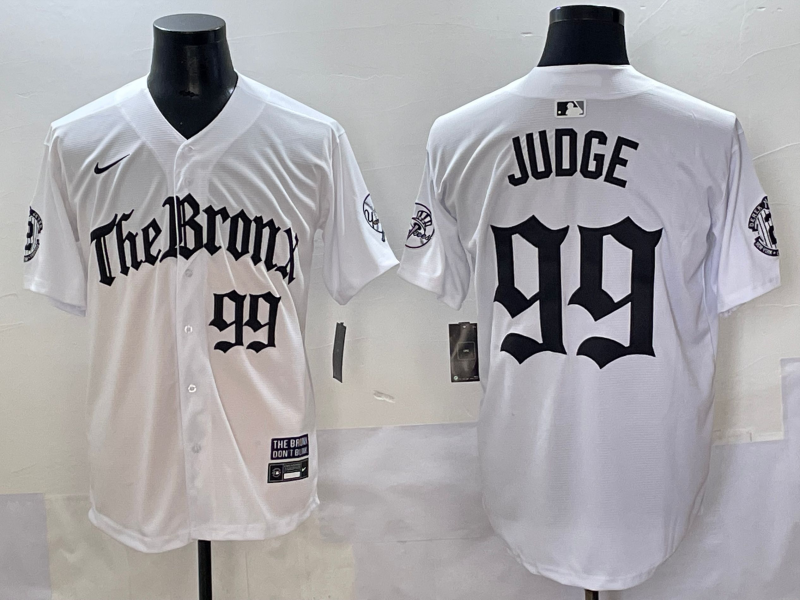 Men's New York Yankees Aaron Judge #99 White Alternate Limited Player Jersey