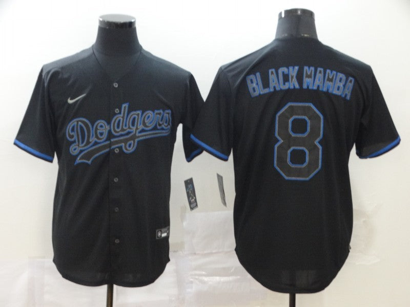 Men's Los Angeles Dodgers Kobe Bryant #8 Black Mamba Player Jersey1