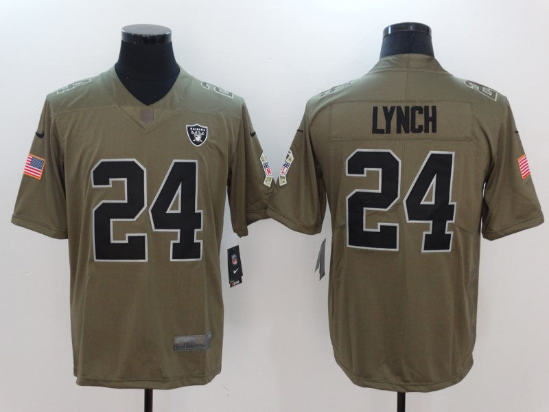 Men's Las Vegas Raiders Marshawn Lynch #24 Brown Game Jersey1