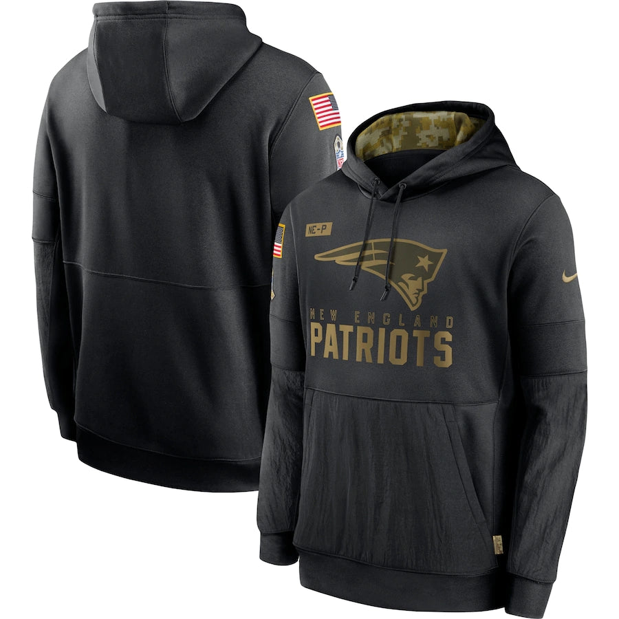 Men's New England Patriots NFL 2020 Salute to Service Hoodie1 Black