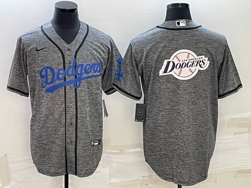 Men's Los Angeles Dodgers Gray Blank Replica Jersey1