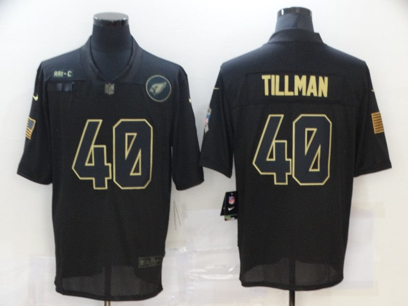 Men's Arizona Cardinals Pat Tillman #40 Black Game Player Jersey1