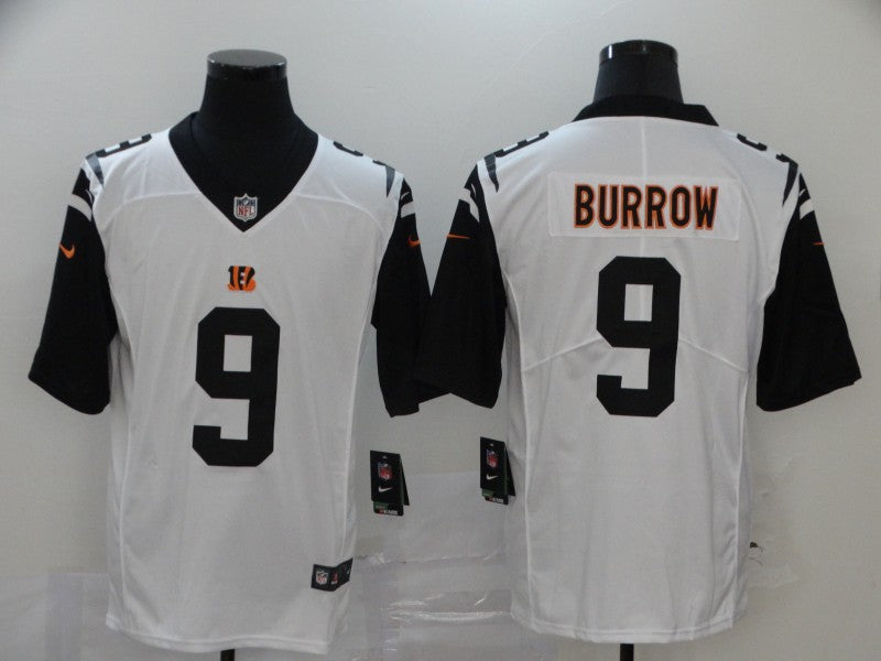 Men's Cincinnati Bengals Joe Burrow #9 White Game Jersey2
