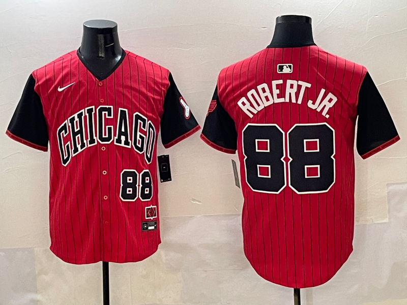 Men's Chicago White Sox Luis Robert Jr. #88 Red/Black 2025 City Connect Limited Player Jersey1
