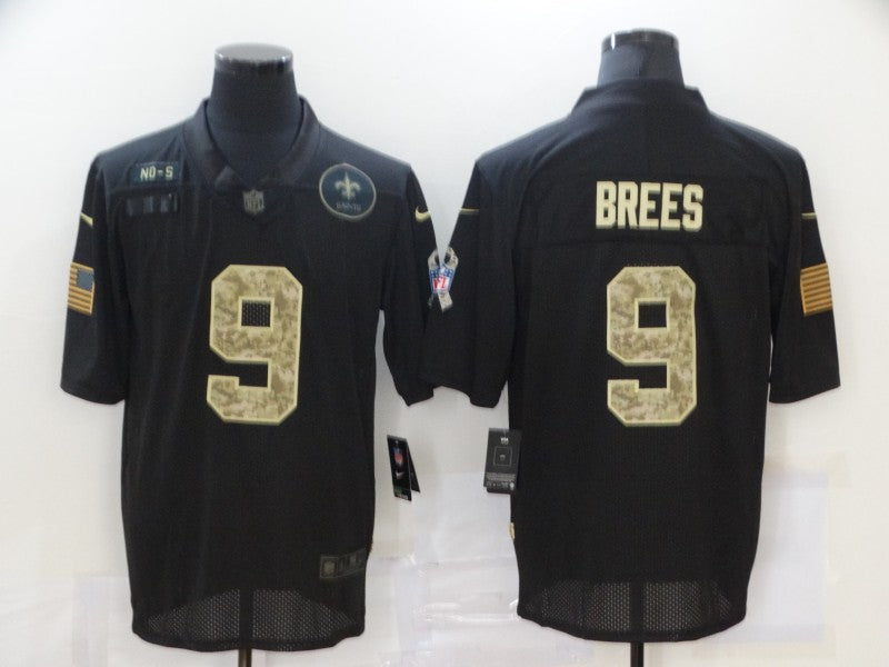 Men's New Orleans Saints #9 Drew Brees Black Game Player Jersey1