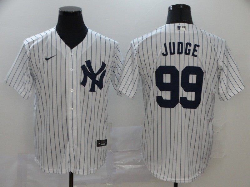 Men's New York Yankees Aaron Judge #99 White Replica Baseball Jersey1
