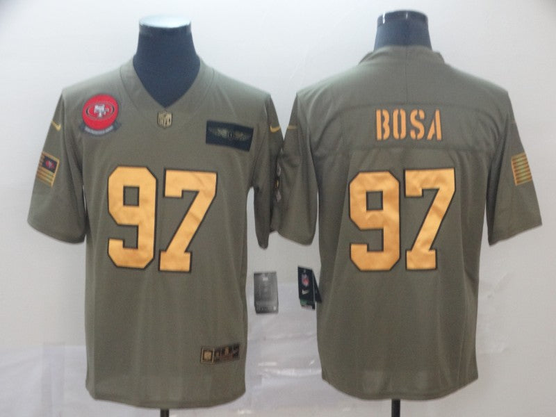 Men's San Francisco 49ers Nick Bosa #97 Brown Game Jersey1