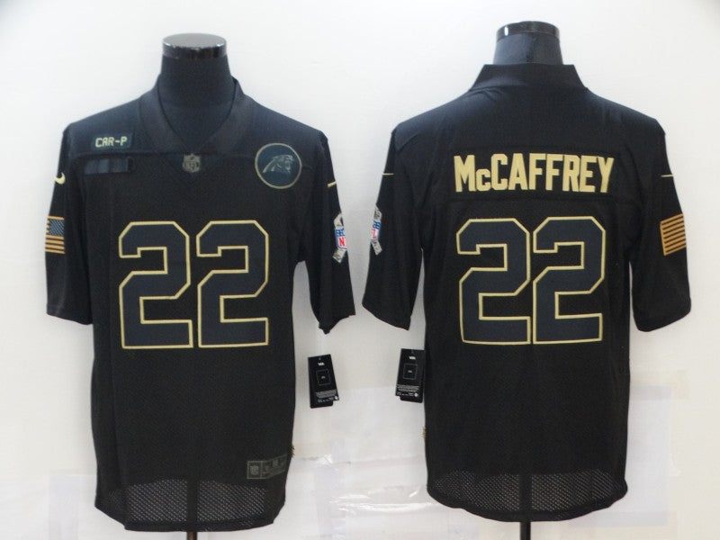 Men's Carolina Panthers #22 Christian McCaffrey Black Game Player Jersey1