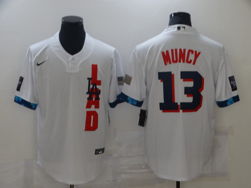 Men's Los Angeles Dodgers Max Muncy #13 White All Star Player Jersey1