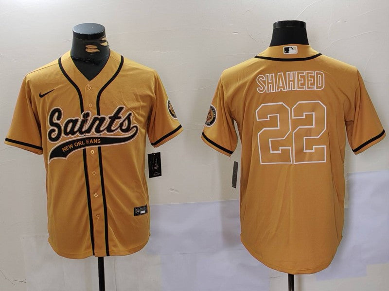 Men's New Orleans Saints Rashid Shaheed #22 Yellow Game Jersey1