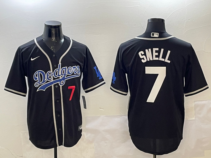 Men's Los Angeles Dodgers Blake Snell #7 Black Player Jersey
