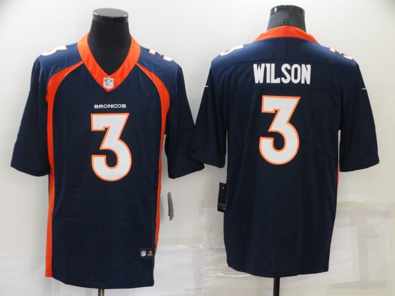 Men's Denver Broncos Russell Wilson #3 Navy Game Jersey1