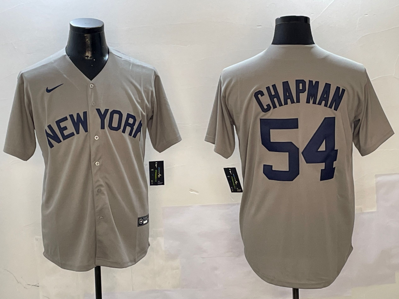 Men's New York Yankees Aroldis Chapman #54 Gray Away Limited Player Jersey1