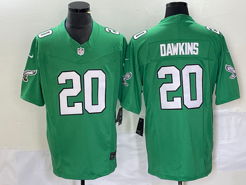 Men's Philadelphia Eagles Brian Dawkins #20 Kelly Green Game Jersey1