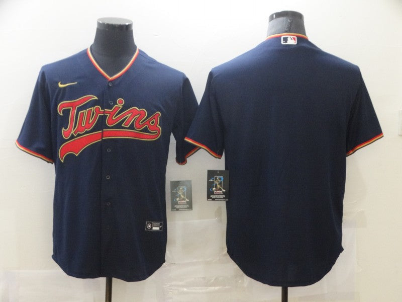Men's Minnesota Twins Navy Replica Player Blank Jersey1