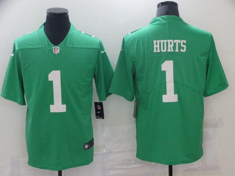 Men's Philadelphia Eagles Jalen Hurts #1 Green Game Jersey1