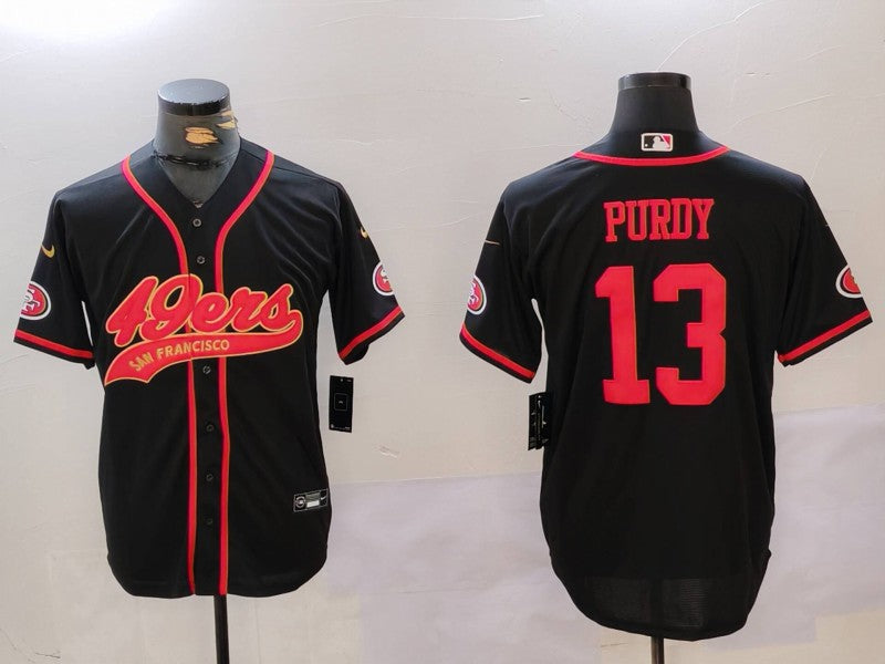 Men's San Francisco 49ers Brock Purdy #13 Black Replica Player Jersey1