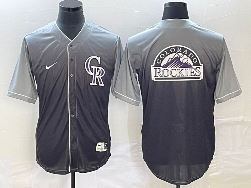 Men's Colorado Rockies Grey Gradient Replica Team Jersey1