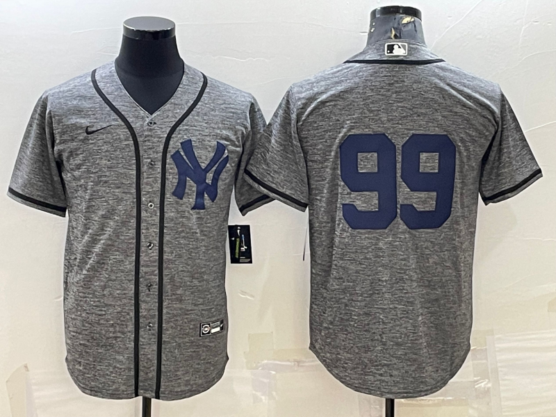 Men's New York Yankees Aaron Judge #99 Gray Replica Team Name Jersey1