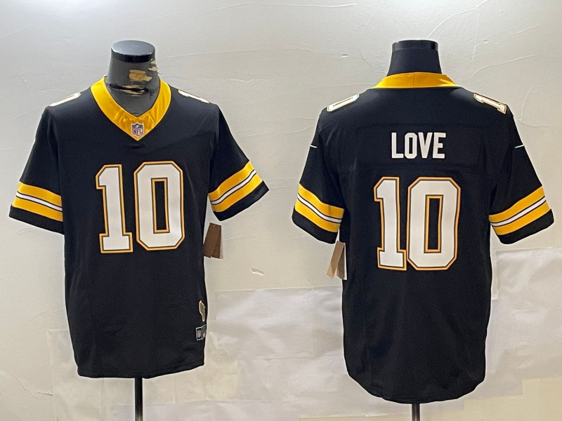 Men's Green Bay Packers Jordan Love #10 Black Player Jersey1