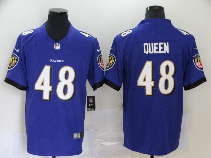 Men's Baltimore Ravens Patrick Queen #48 Purple Game Player Jersey1