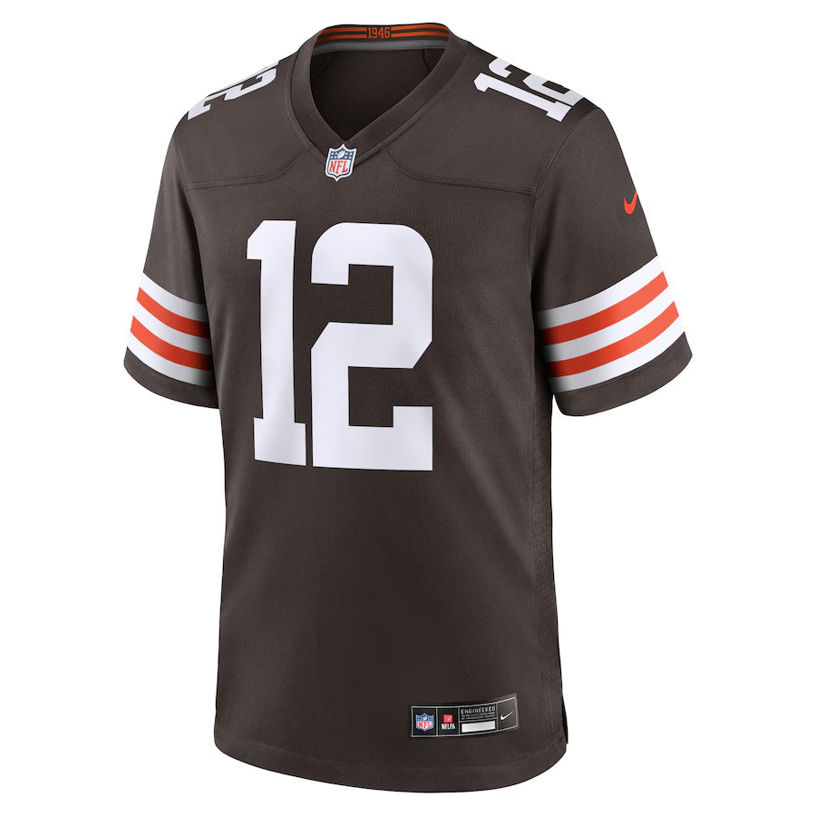 Men's Cleveland Browns Shedeur Sanders Nike Brown 2025 NFL Draft Game Jersey