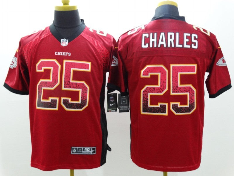 Men's Kansas City Chiefs Jamaal Charles #25 Red Game Jersey1