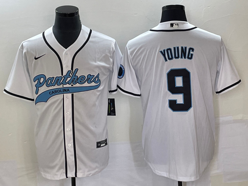 Men's Carolina Panthers Bryce Young #9 White Game Jersey1 Joint Edition