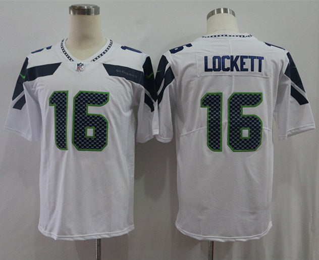 Men's Seattle Seahawks Tyler Lockett #16 White Game Jersey1