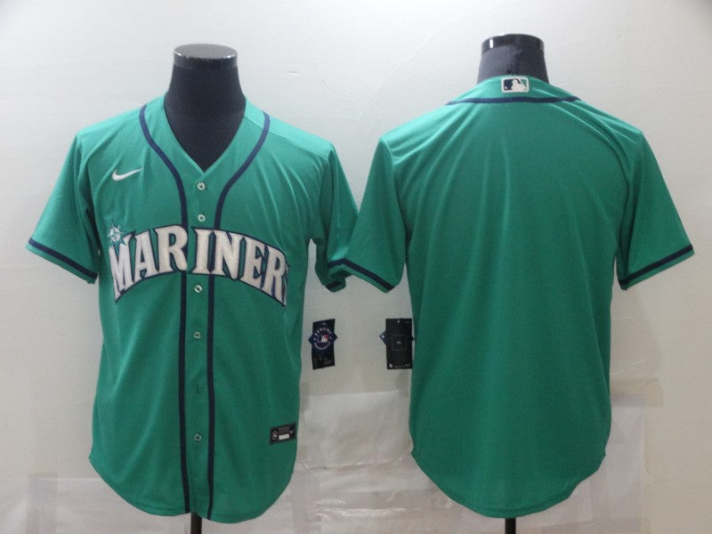 Men's Seattle Mariners Aqua Alternate Replica Blank Jersey1