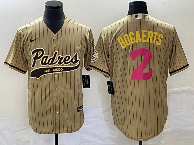 Men's San Diego Padres Xander Bogaerts #2 Tan Replica Player Jersey1 Joint Edition